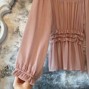 Sheer Light pink top. Size Medium. Forever 21.